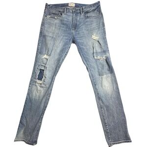 Gap Skinny Jeans Mens 34x34 (35x33) Light Wash Blue Distressed Cone Denim